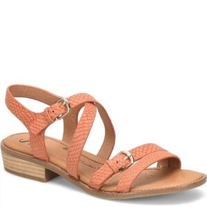 Sofft Nadie II Sandals size 8 Orange Tan Leather Strappy Resortwear Comfy